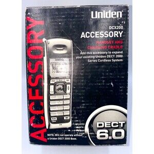 Uniden DECT 6.0 DCX200 Accessory Phone Expansion Handset & Charging Base. NEW